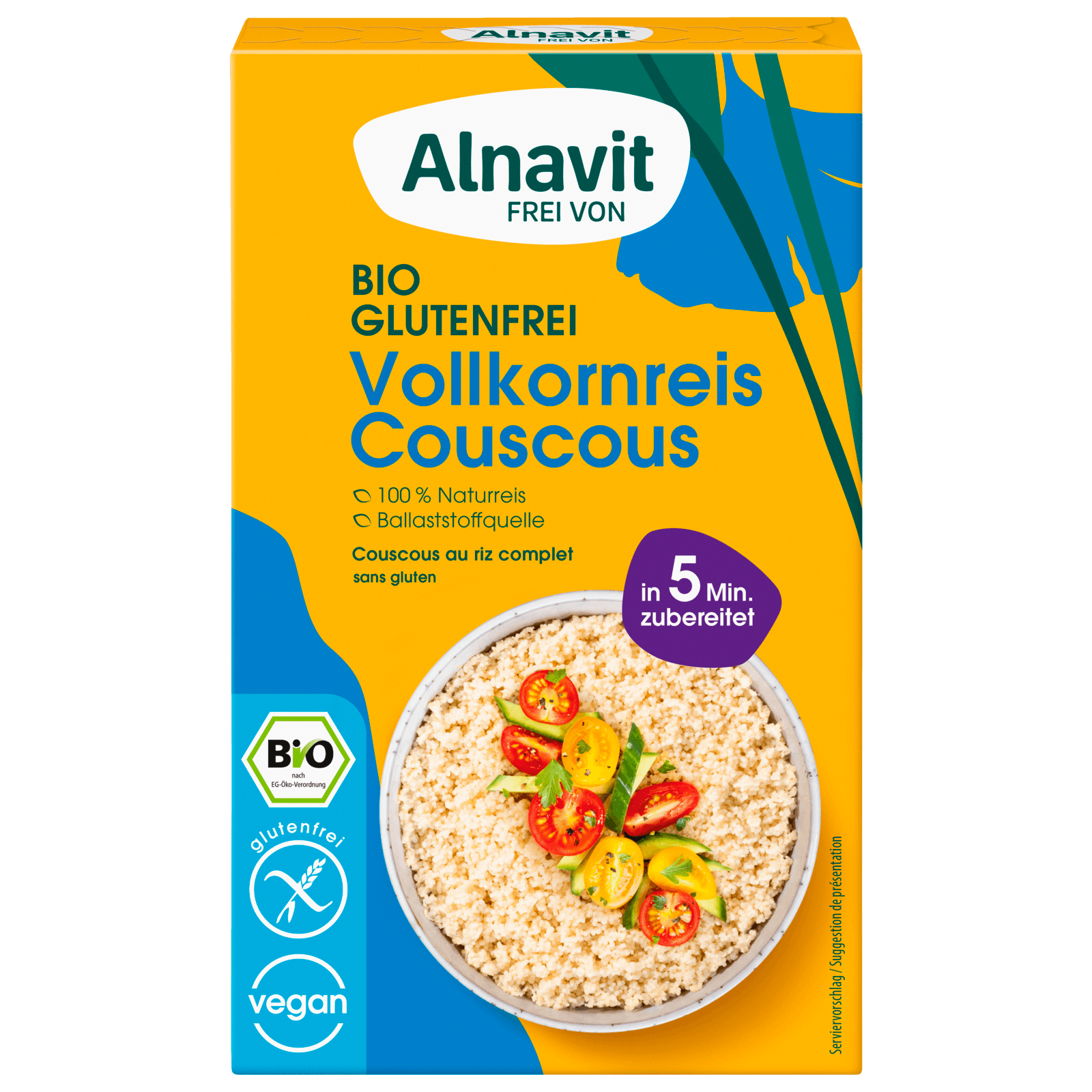 Alnavit frei von Bio Vollkornreis Couscous 300g