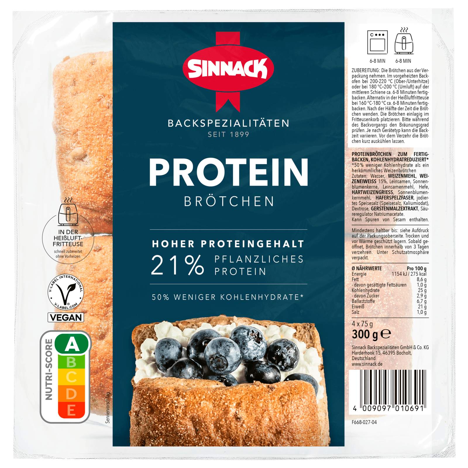 Sinnack Protein Brötchen 300g bei REWE online bestellen!