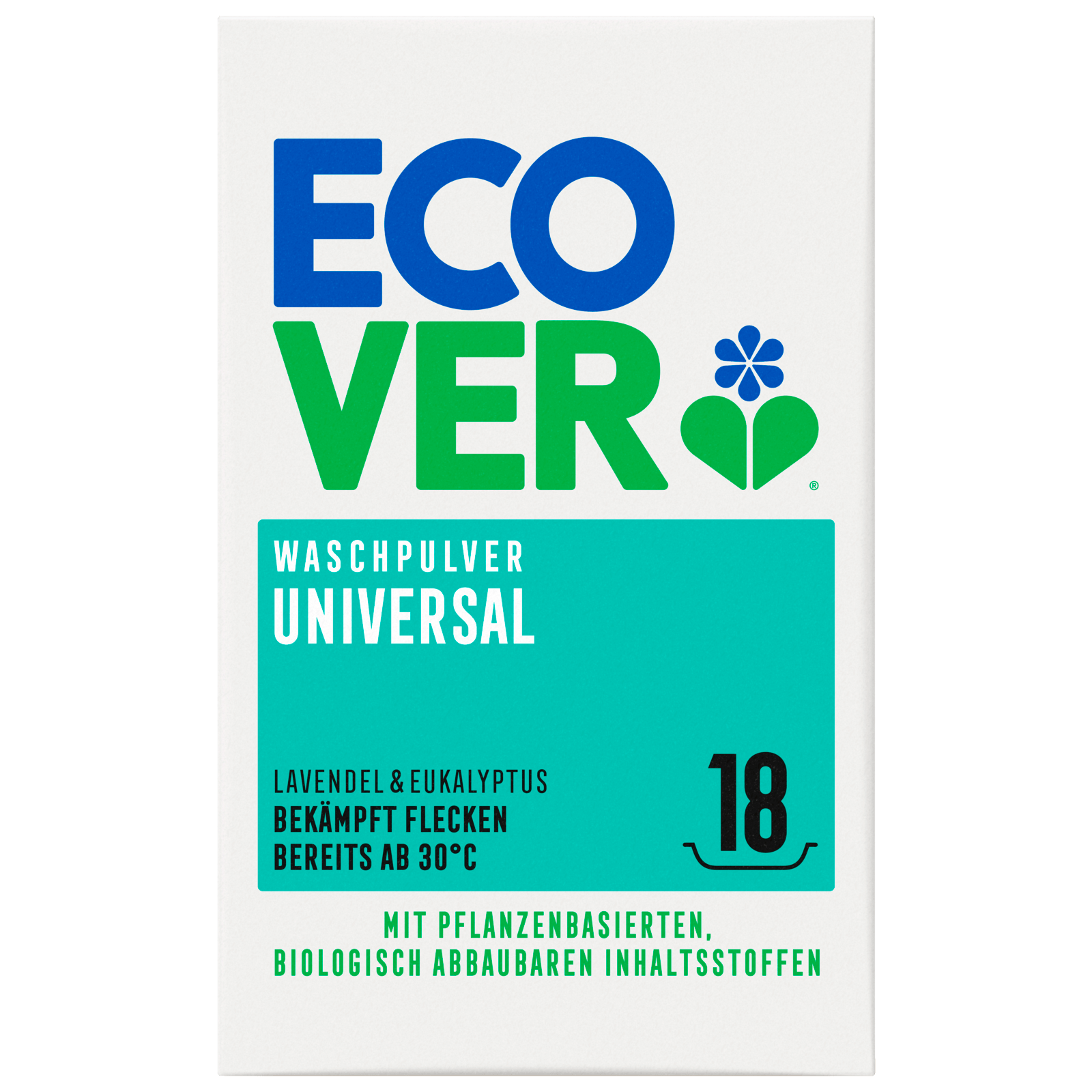 Ecover Waschpulver Universal Lavendel & Eukalyptus 1350g, 18WL