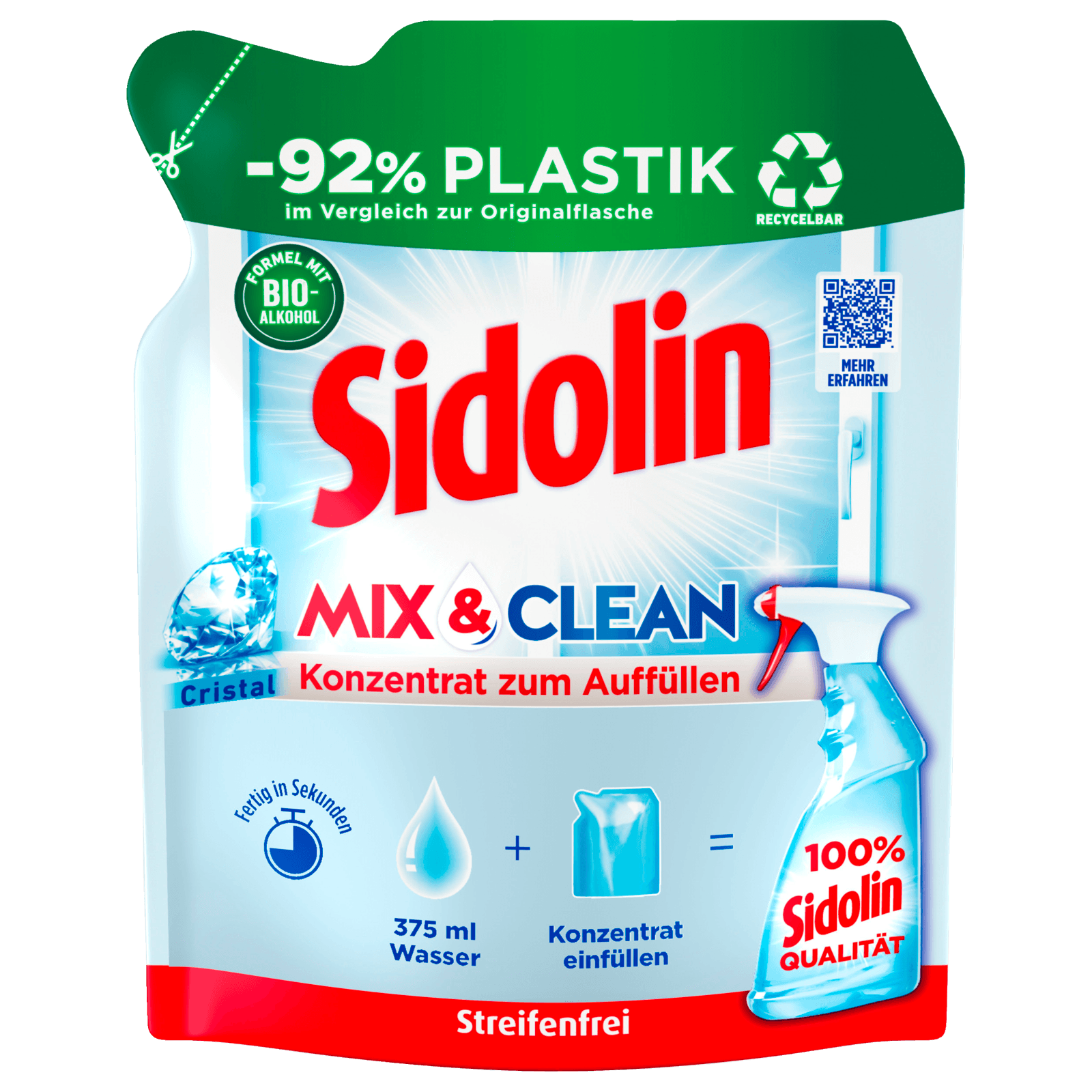 Sidolin Mix & Clean Cristal Konzentrat zum Auffüllen 125ml