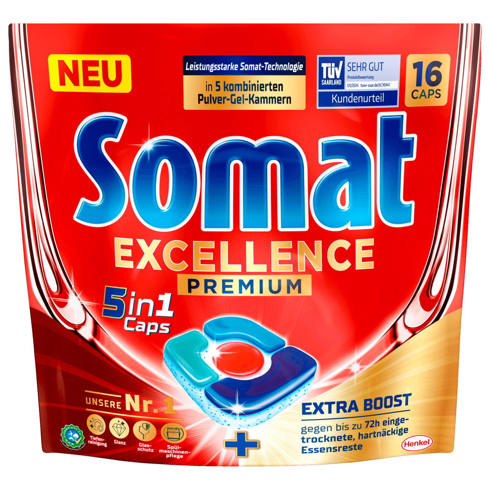 Somat Excellence Premium 5in1 16 Spülmaschinencaps 297,6g