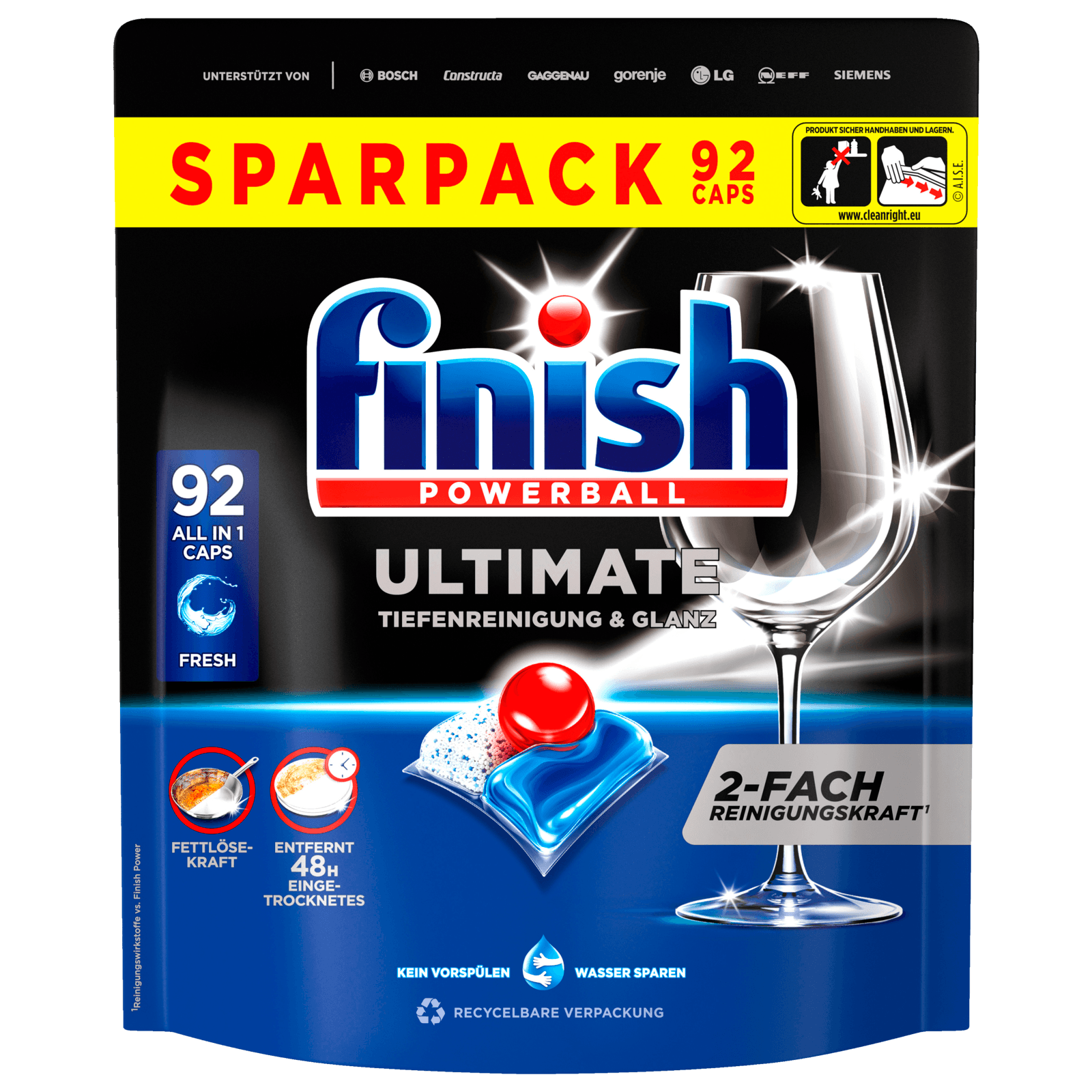 Finish Ultimate All in 1 Spülmaschinen Caps 92 Caps