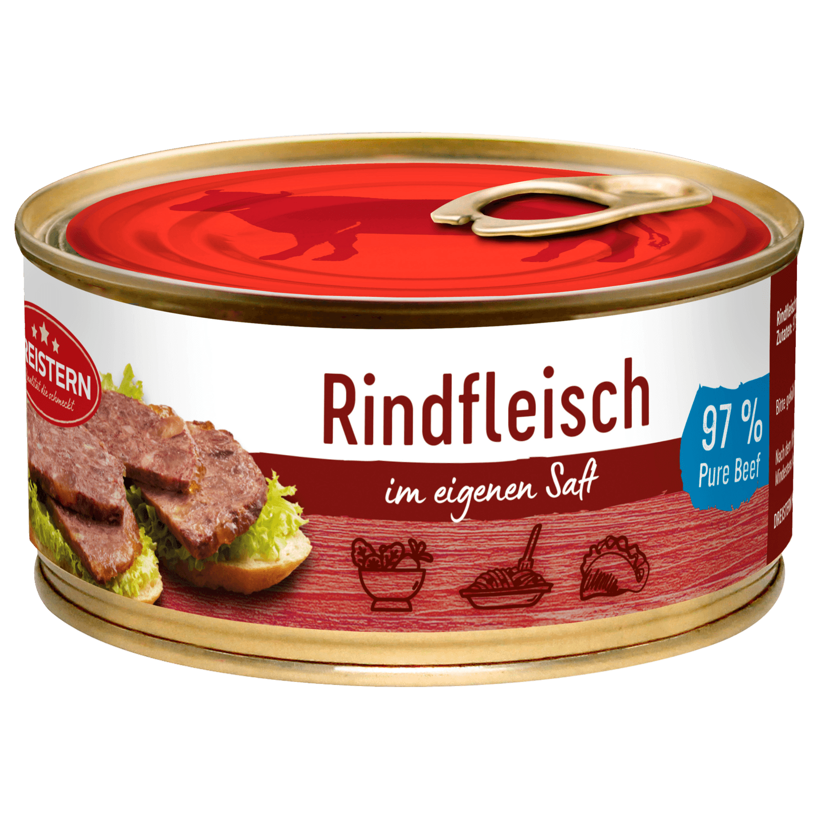 Dreistern Rindfleisch im eigenen Saft 97% Pure Beef 300g