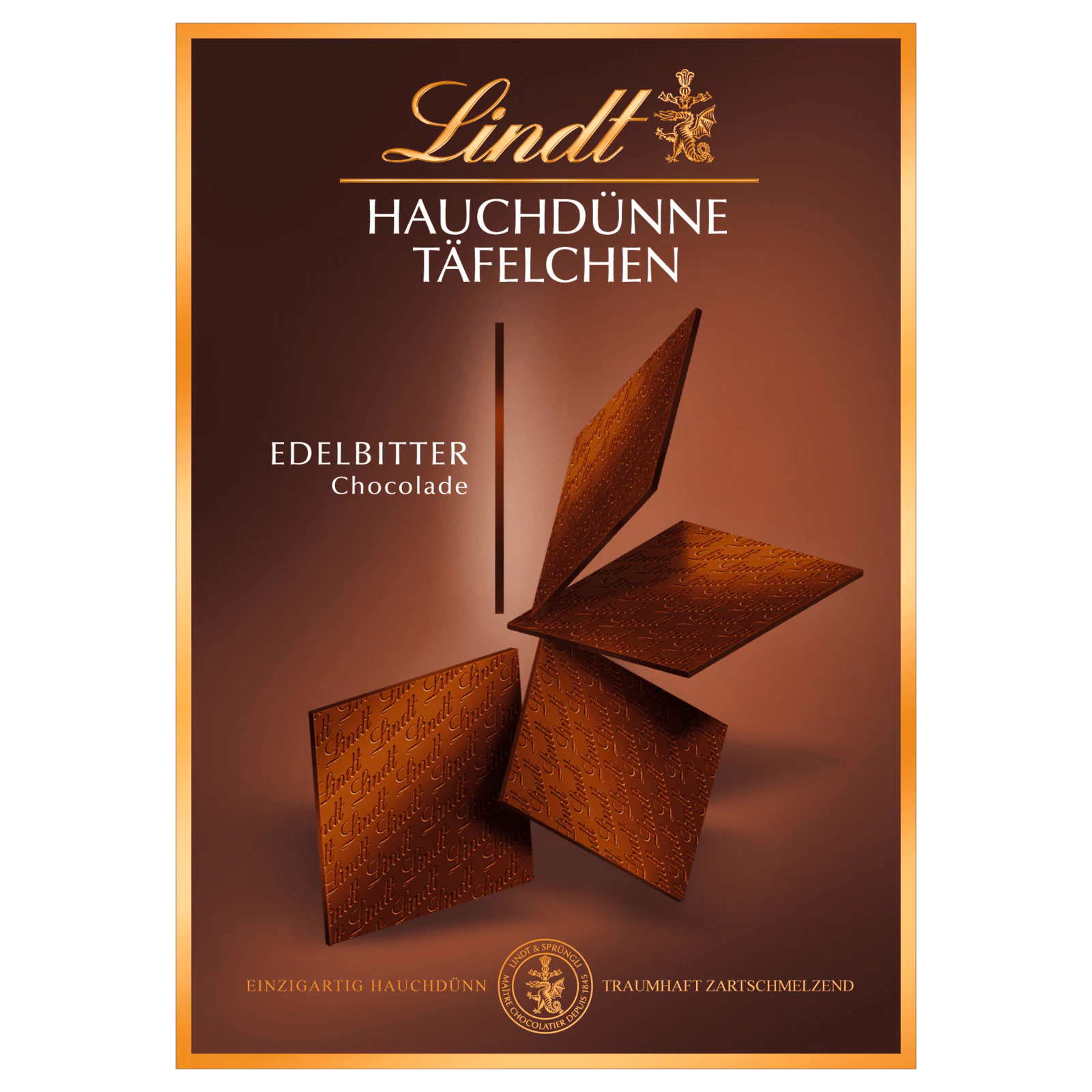 Lindt Schokolade Hauchdünne Täfelchen Edelbitter 125g