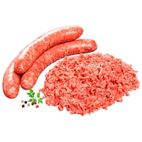  Grobe Bratwurst, Hackfleisch oder Mett