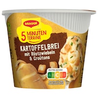 Maggi 5 Minuten Terrine Kartoffelbrei mit Röstzwiebeln & Croutons